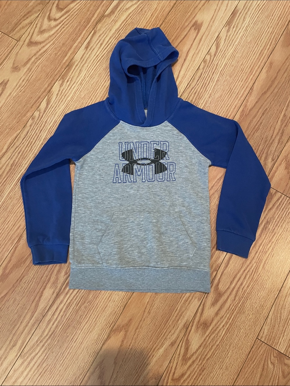 Under Armour Gray & Royal Blue Raglan Pullover Hoodie